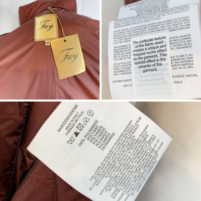 Fay Burgundy Red Nylon Winter Padded Down Coat Size XXXL