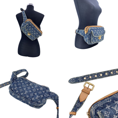 Louis Vuitton Light Blue Denim Monogram Waist Bum Belt Bag