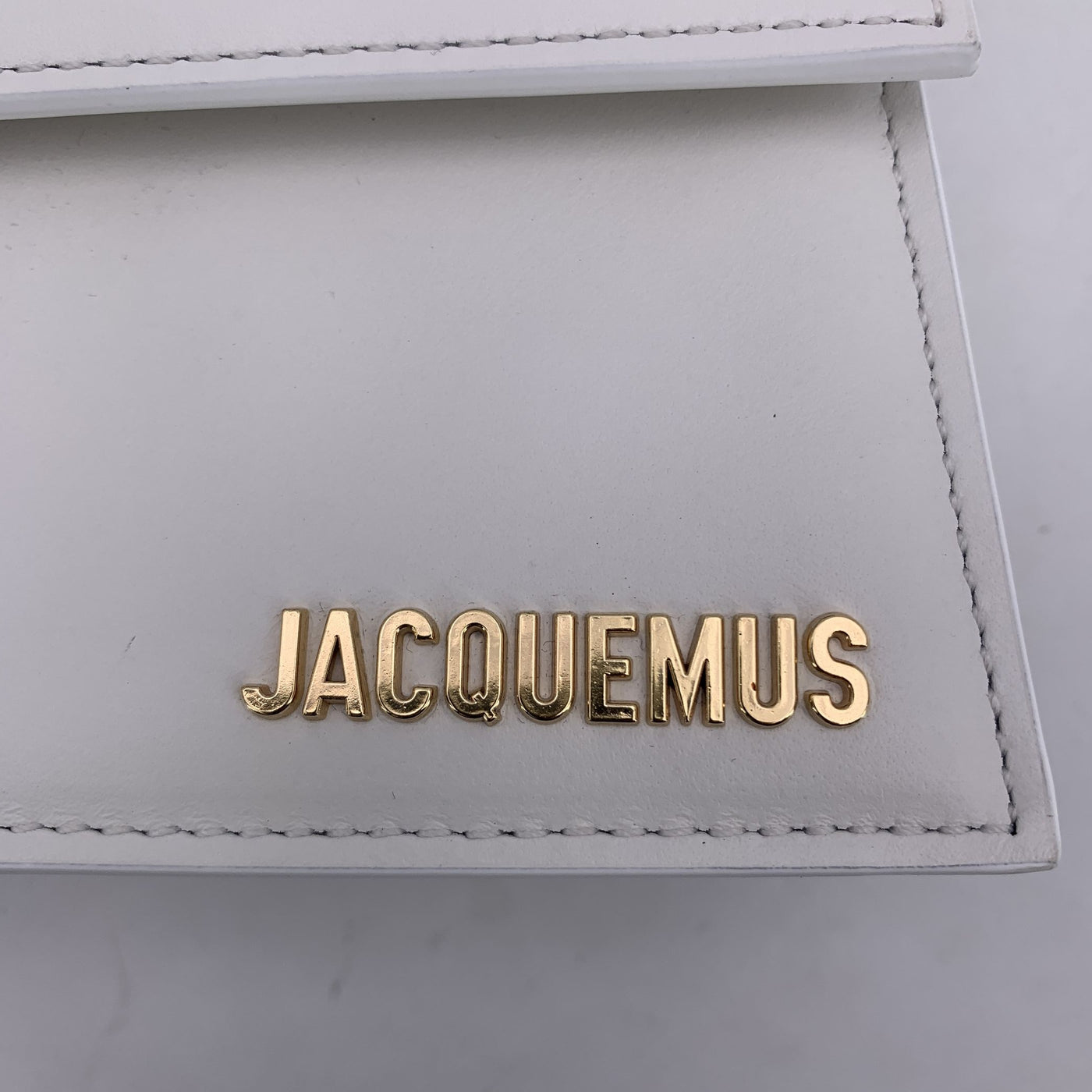 Jacquemus White Leather Le Long Bambino Structured Shoulder Bag