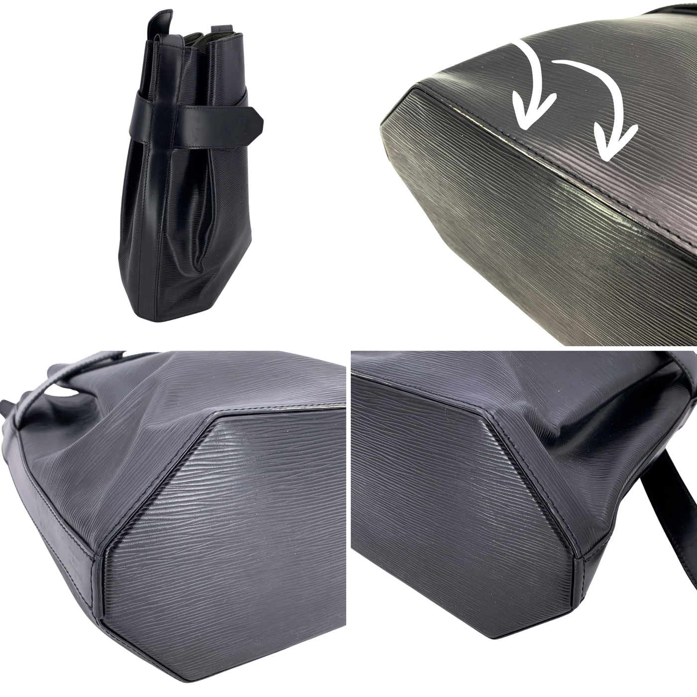 Louis Vuitton Vintage Black Epi Leather Sac d'Epaule Bucket Bag