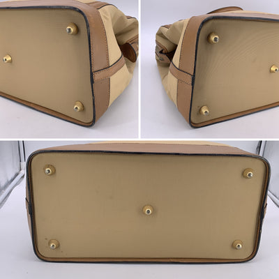 Gucci Vintage Beige Canvas and Leather Weekend Travel Carry-on Bag