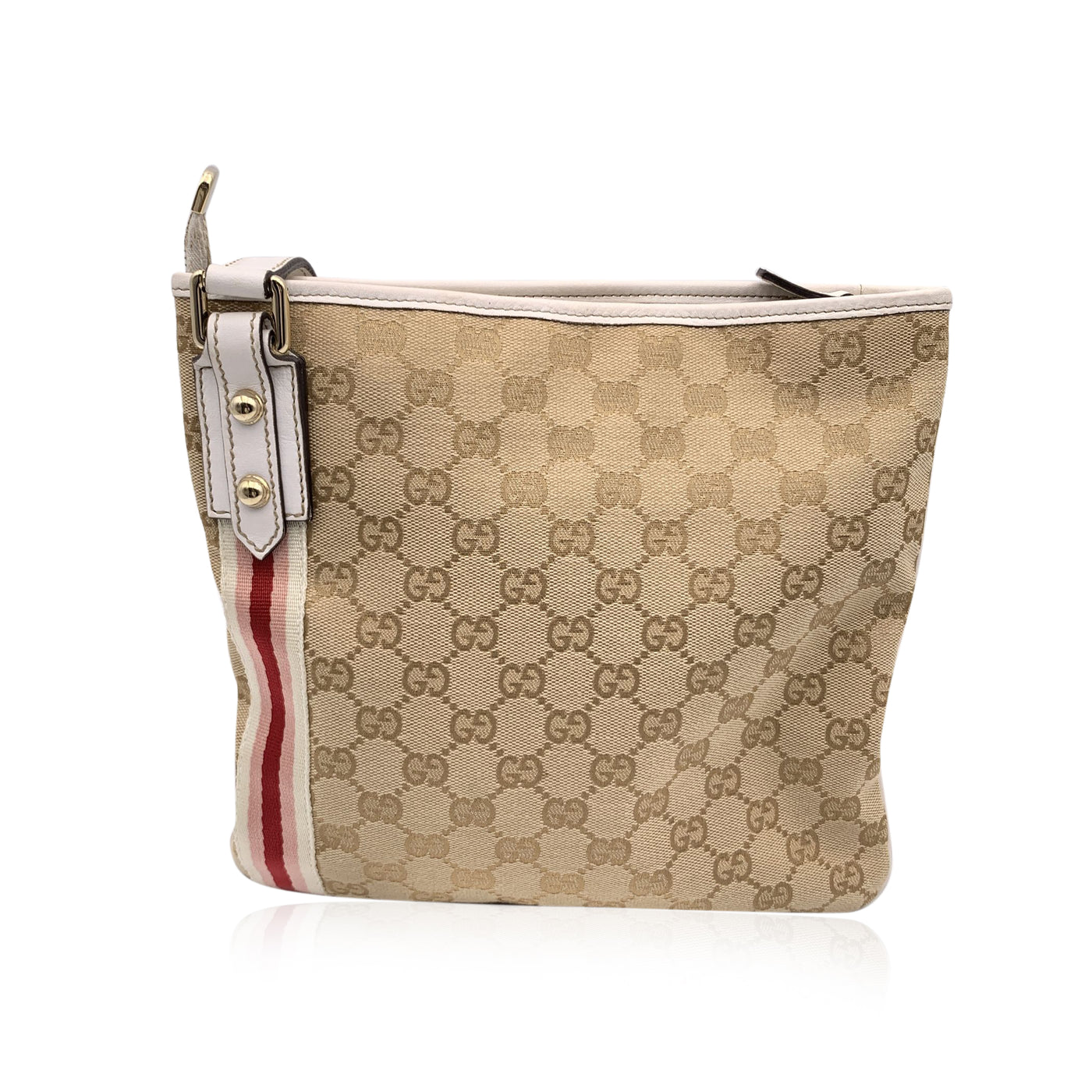 Gucci Beige Monogram Canvas Joliecoeur Messenger Shoulder Bag