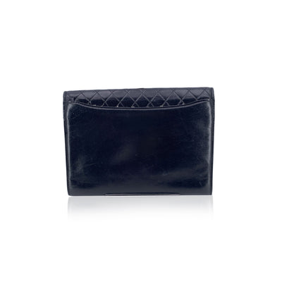 Yves Saint Laurent Vintage Black Diamond Quilted Leather Clutch Bag