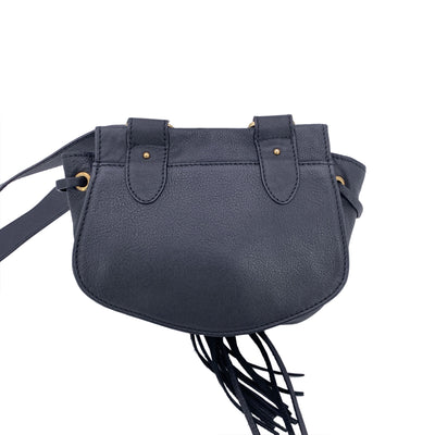 See by Chloe Black Leather Mini Collins Saddle Tassel Shoulder Bag