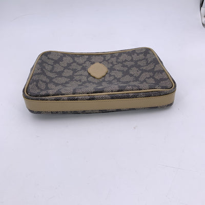 Yves Saint Laurent Vintage Giraffe Print Canvas Clutch Cosmetic Bag