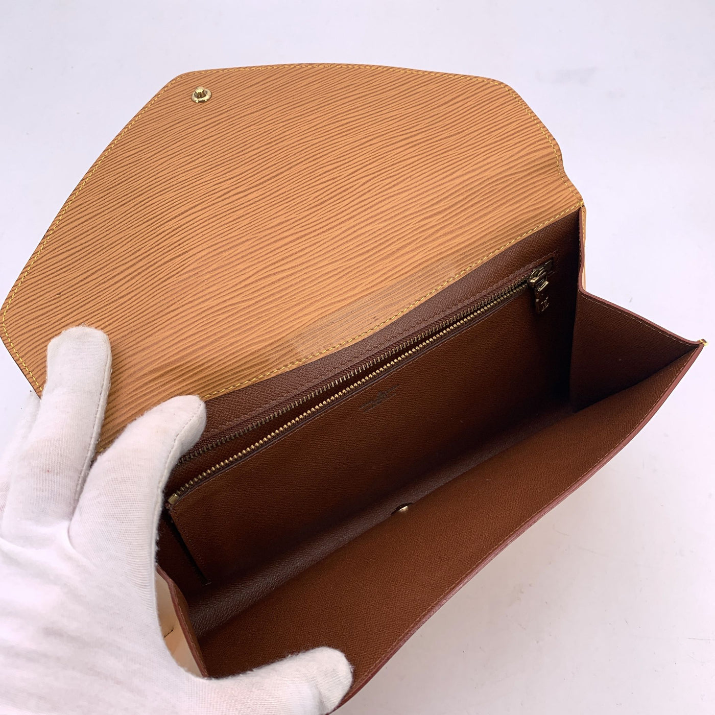 Louis Vuitton Vintage Cream Epi Leather Art Deco PM Clutch Bag