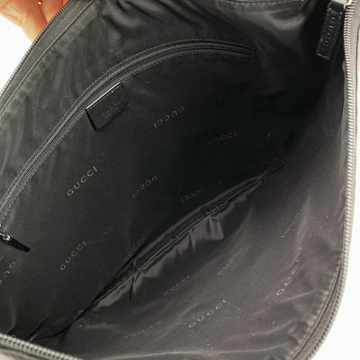 Gucci Black Leather Halfmoon Hobo Shoulder Bag