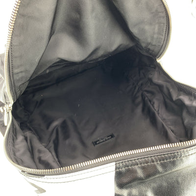 Dolce & Gabbana Black Canvas Vulcano Logo Backpack Shoulder Bag