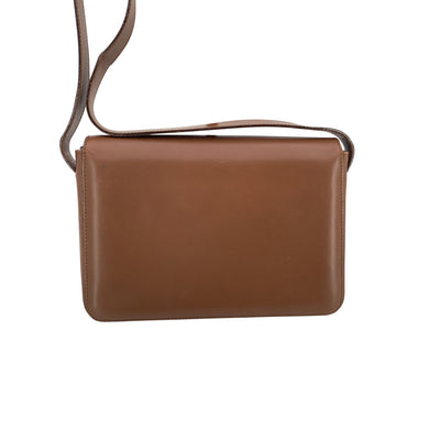 Gucci Brown Leather Box Padlock Shoulder Bag Handbag