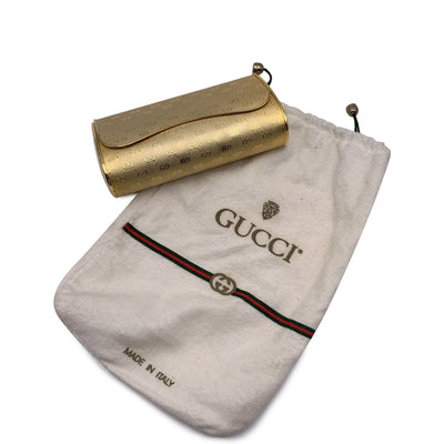 Gucci Vintage Rare Gold Metal GG Monogram Evening Clutch Bag