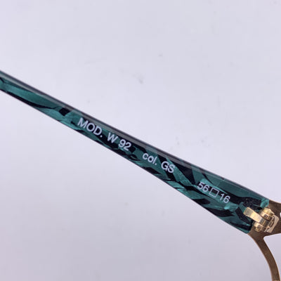 EBM Vintage Gold Metal Sunglasses Mod. W 92 GS 56/16 130mm Green