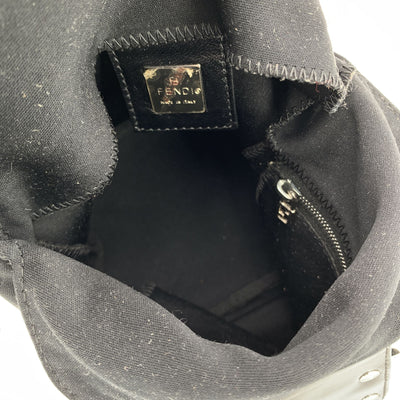 Fendi Black Fabric Mini Baguette Shoulder Bag Handbag
