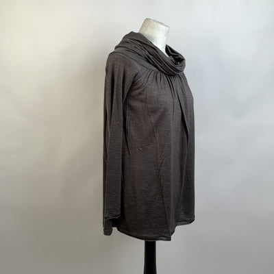 Missoni Gray Wool and Silk Long Sleeve Top with Cowl Neck Size 40