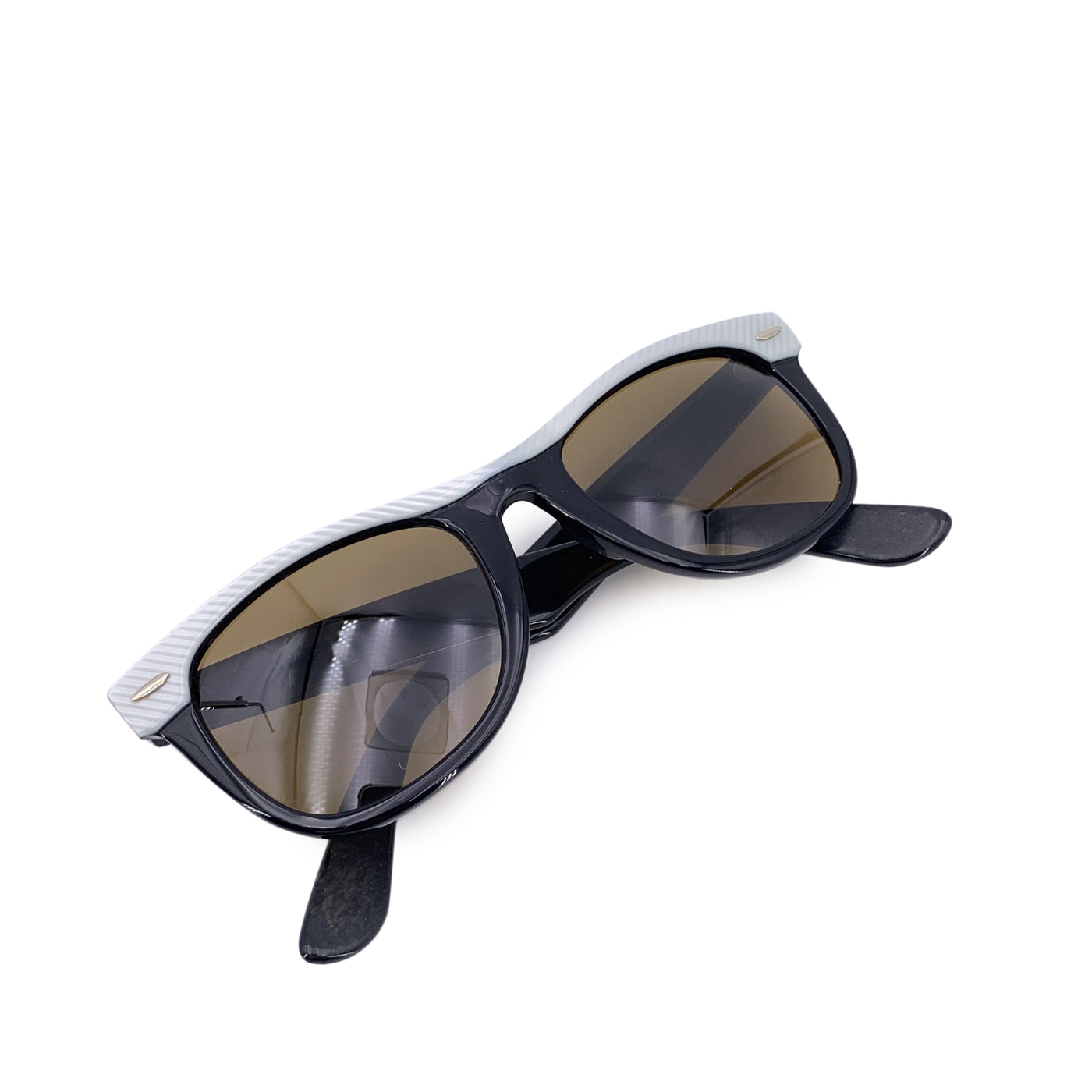 Ray-Ban B&L Vintage Black White Acetate Wayfarer RB 5022 Sunglasses