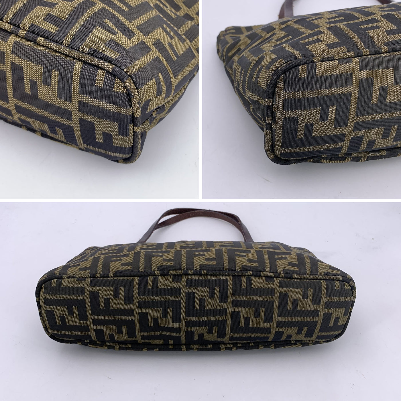 Fendi Zucca Monogram Canvas Cut Out FF Logo Tote Bag