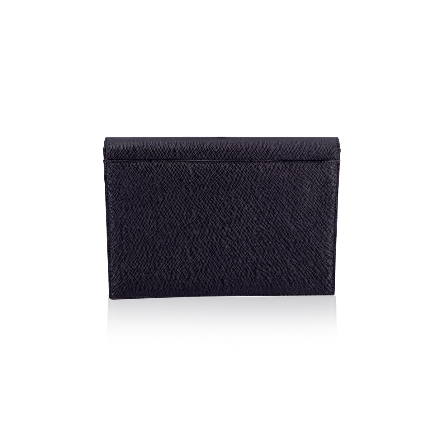 Yves Saint Laurent Vintage Brown Leather YSL Logo Flap Clutch Bag