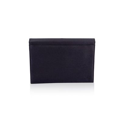 Yves Saint Laurent Vintage Brown Leather YSL Logo Flap Clutch Bag