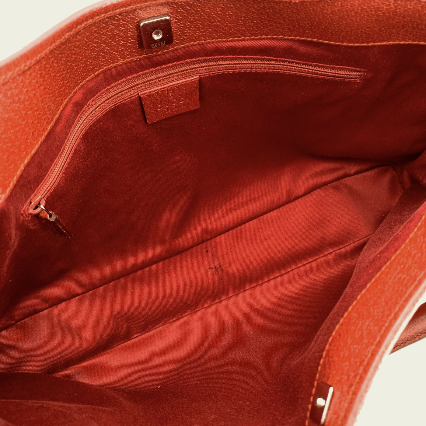 Gucci Red Monogram Canvas Tote Shoulder Bag Handbag