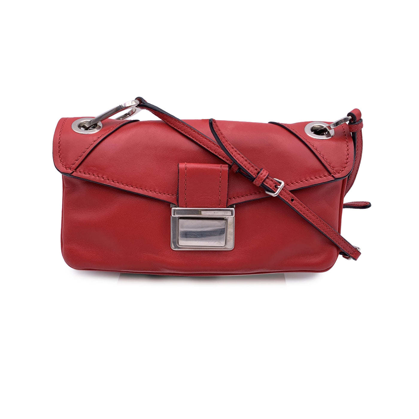 Miu Miu Red Nappa Leather Mini Flap Shoulder Bag RR1926