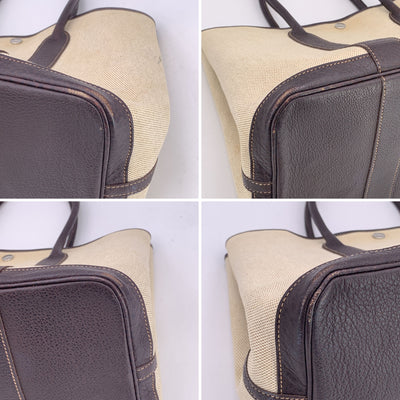 Hermes Paris Beige and Black Canvas Garden Party 36 Tote Bag