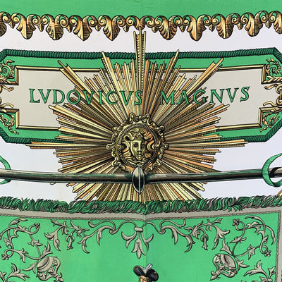 Hermes Vintage Silk Scarf Ludovicus Magnus de la Perriere Defects