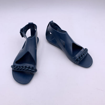 Givenchy Blue Jelly Gladiator Chain Detail Flat Sandals Size 39