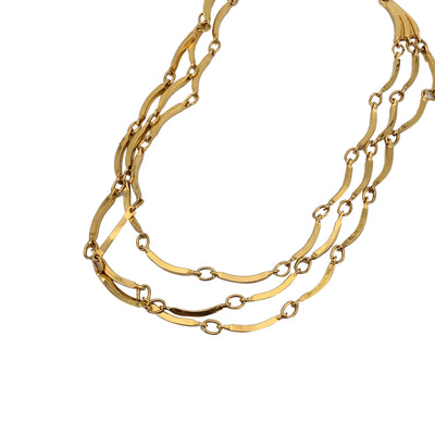 Yves Saint Laurent Vintage Gold Metal Multi Strand Necklace