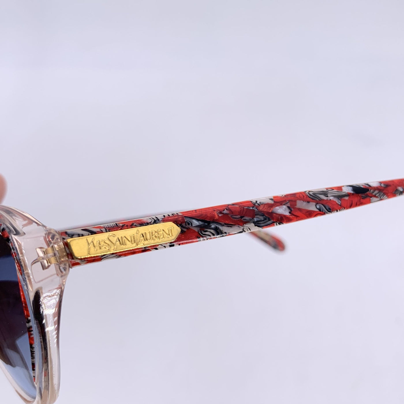 Yves Saint Laurent Vintage Red Grey Sunglasses ARION 52/14 140mm