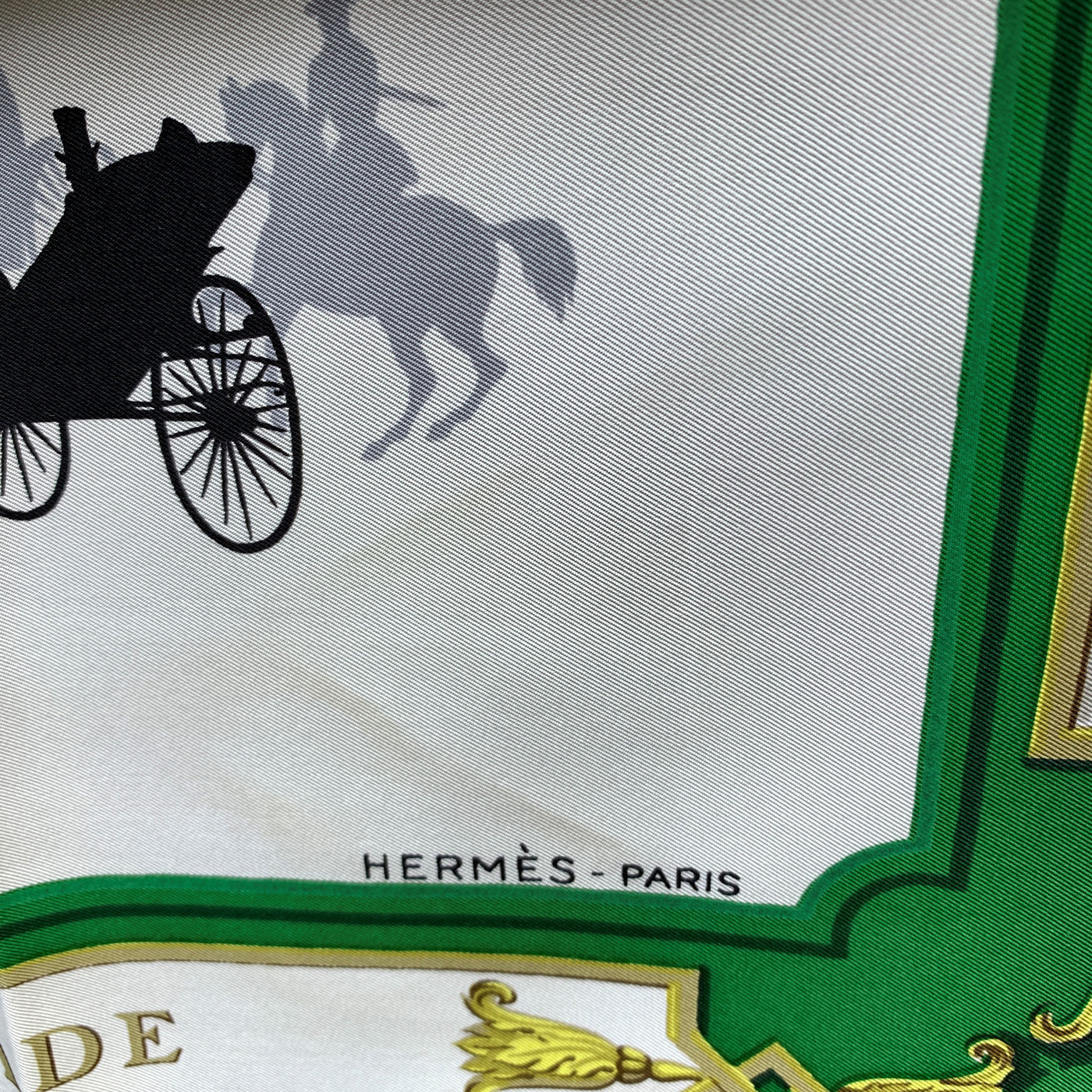 Hermes Paris Vintage Silk Scarf Le Bois De Boulogne 1957 Hugo Grygkar