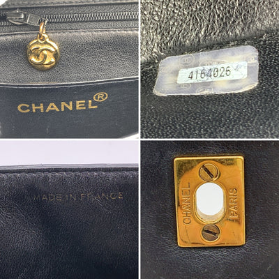 Chanel Vintage Black Quilted Patent Leather Chain Handle Bag