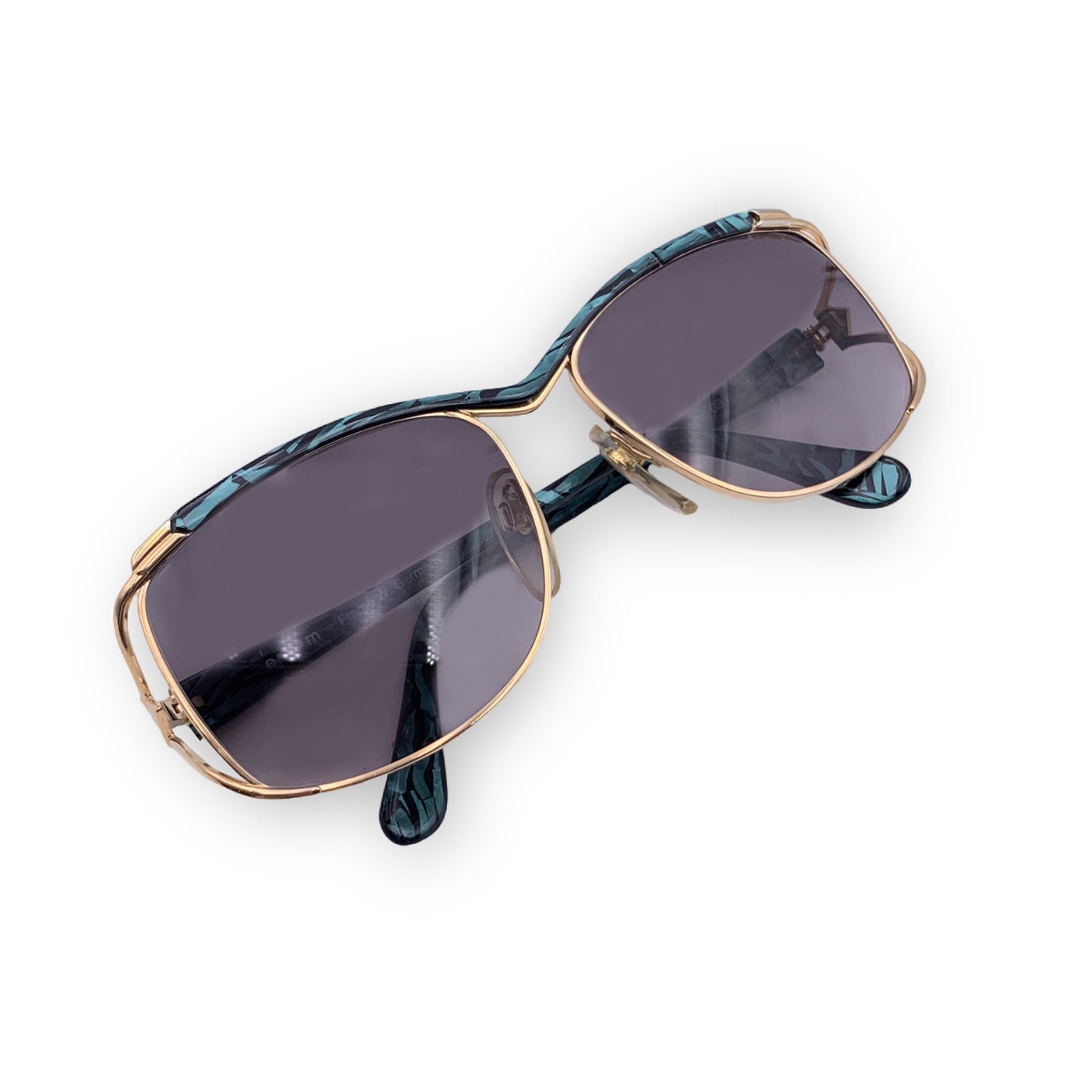 EBM Vintage Gold Metal Sunglasses Mod. W 92 GS 56/16 130mm Green