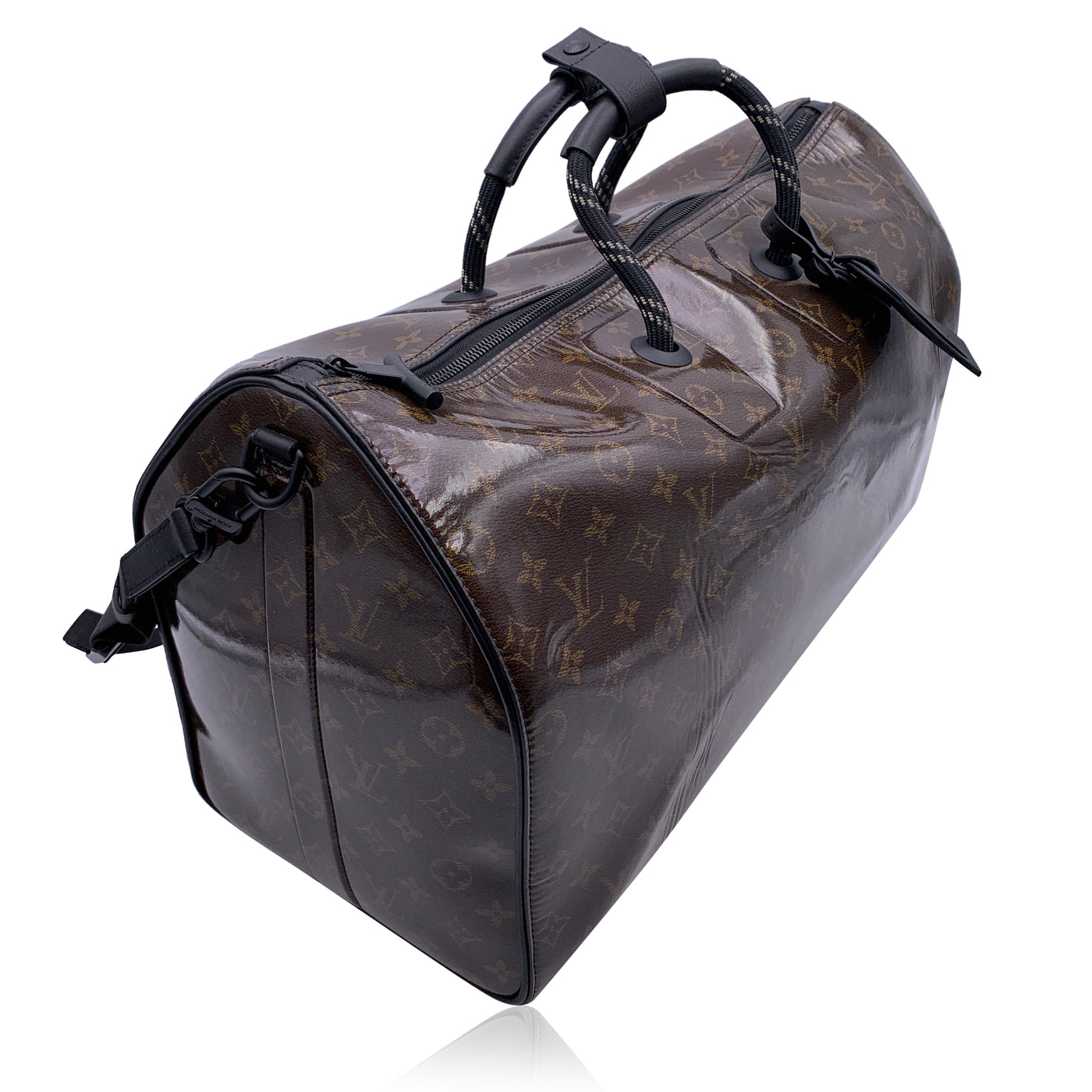 Louis Vuitton Monogram Glaze Keepall 50 Bandouliere Bag M43899 Black