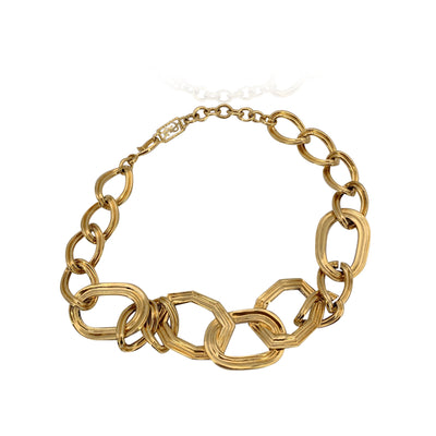 Yves Saint Laurent Vintage Gold Metal Big Chain Links Necklace