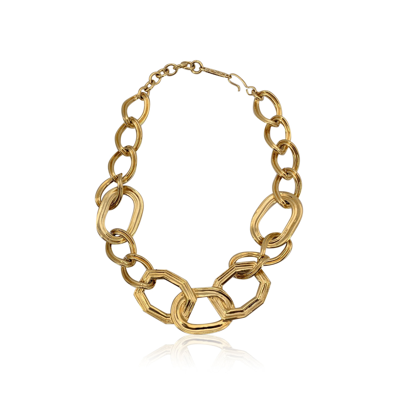 Yves Saint Laurent Vintage Gold Metal Big Chain Links Necklace
