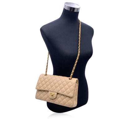 Chanel Beige Quilted Timeless Classic 2.55 Shoulder Bag 25 cm