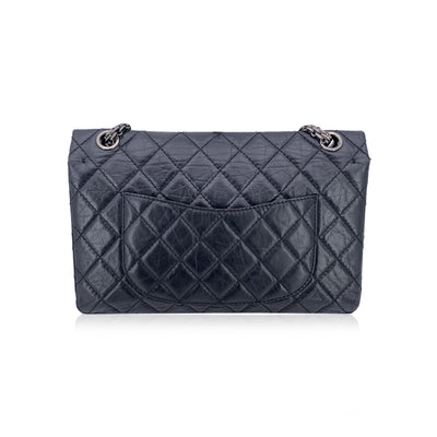 Chanel Black Leather Reissue 2.55 Large Double Flap Shoulder Bag