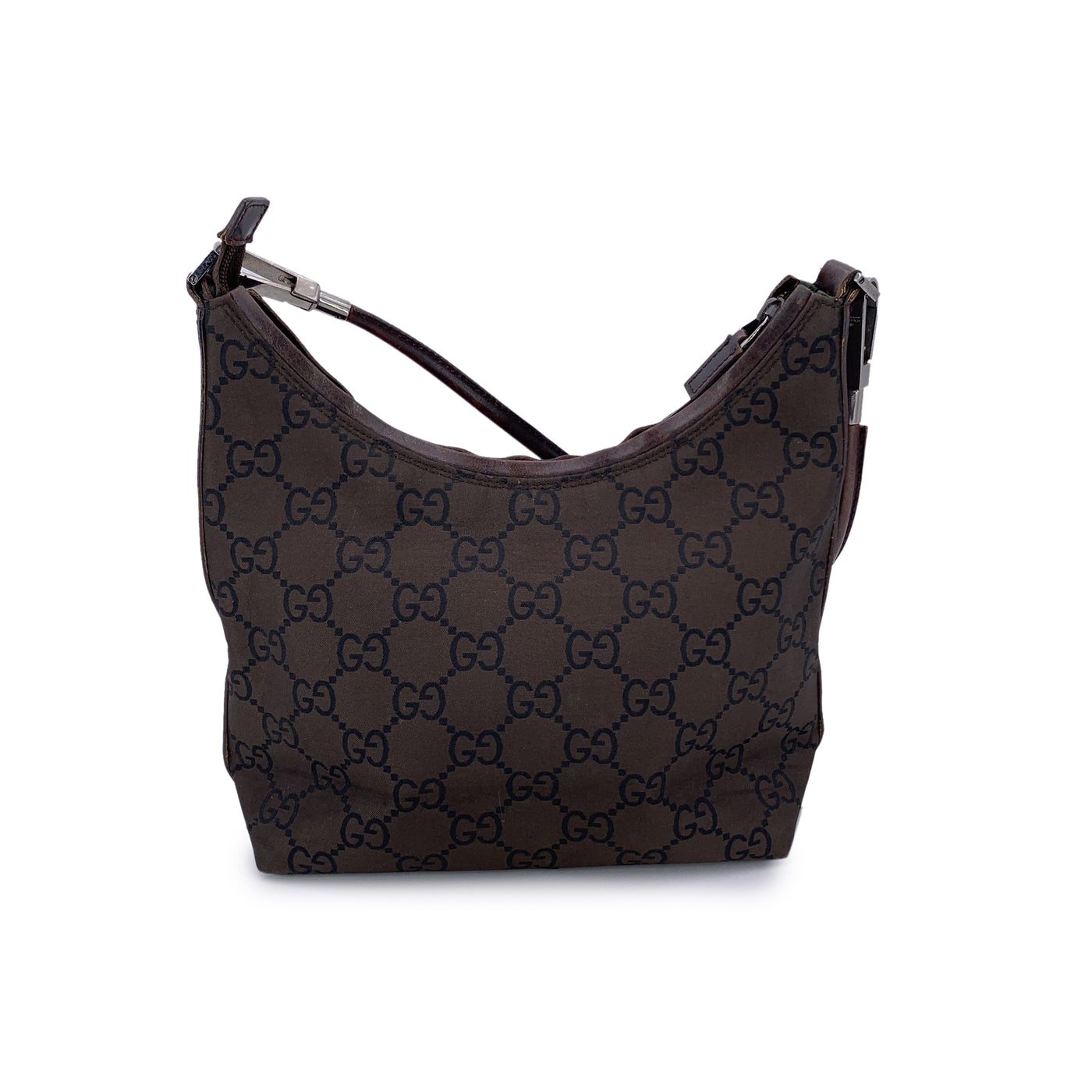 Gucci Brown Big Monogram Canvas Hobo Bag Shoulder Bag