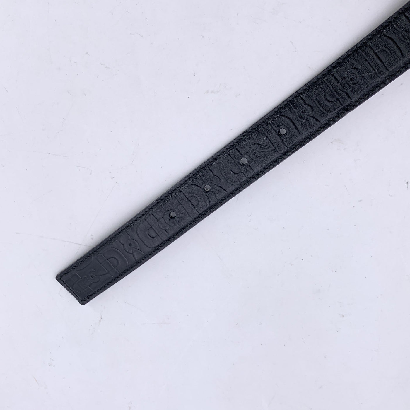 Gucci Black Embossed Horsebit Leather Belt Size 80/32