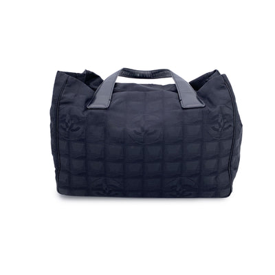 Chanel Black Nylon New Travel Line Tote Shoulder Bag 2000s