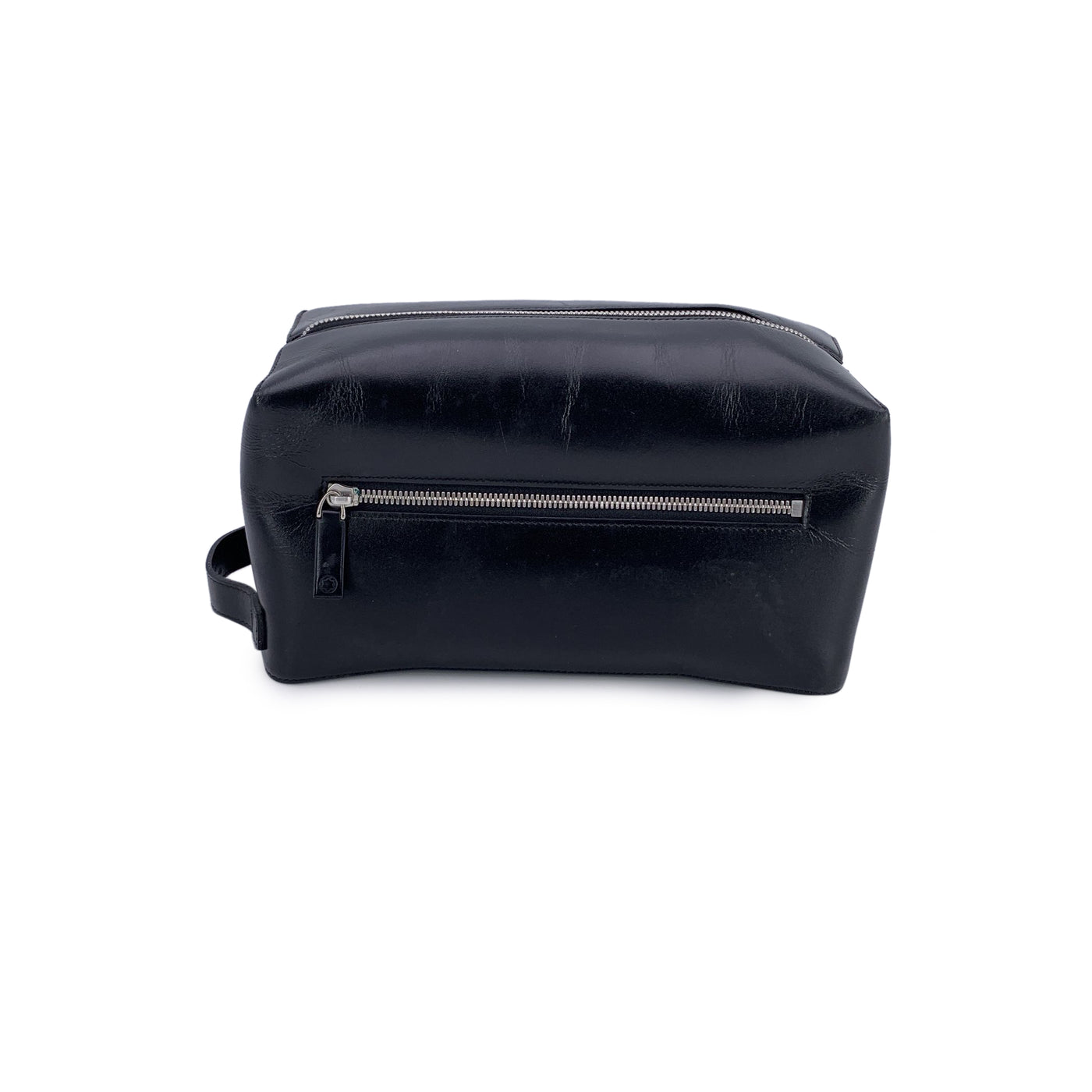 Montblanc Black Leather Toiletry Trousse Wash Cosmetic Bag