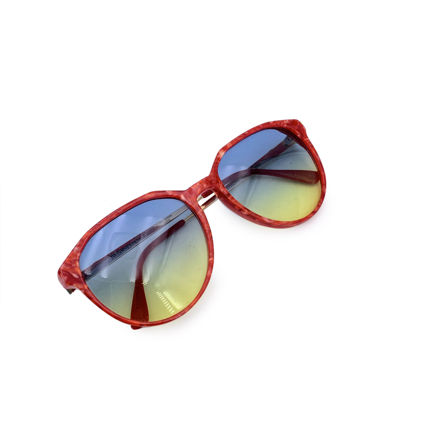 Yves Saint Laurent Vintage Red Sunglasses PERSEPHONE 56/17 130mm
