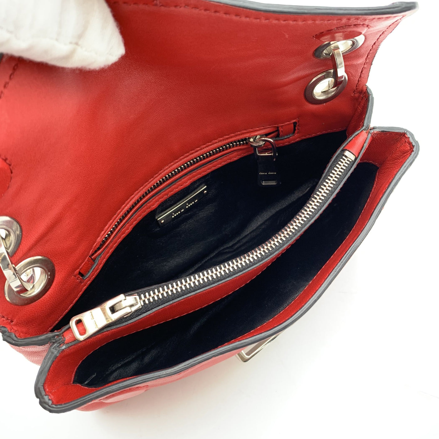 Miu Miu Red Nappa Leather Mini Flap Shoulder Bag RR1926