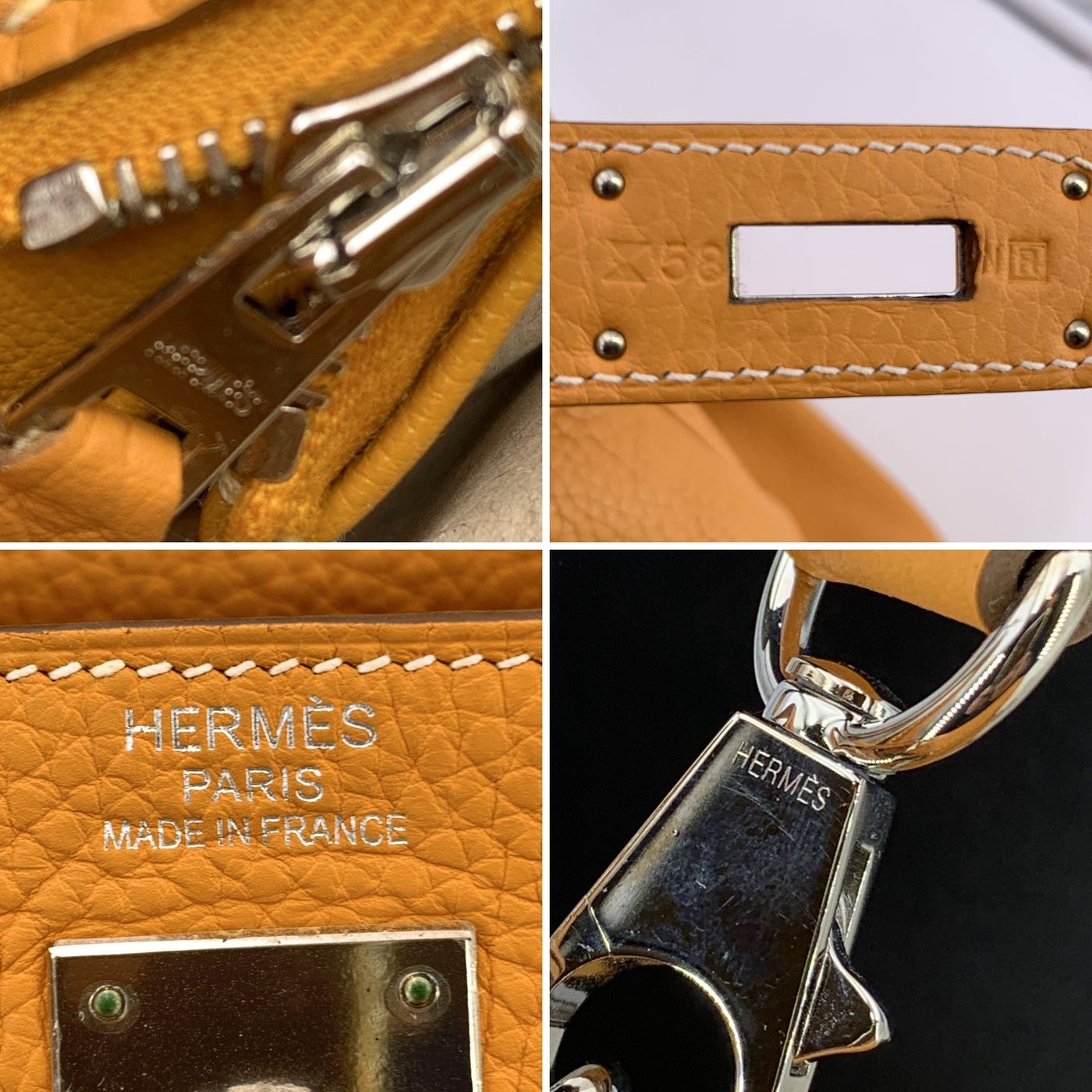 Hermes Saffron Clemence Leather Kelly 40 Retourne Handbag Bag