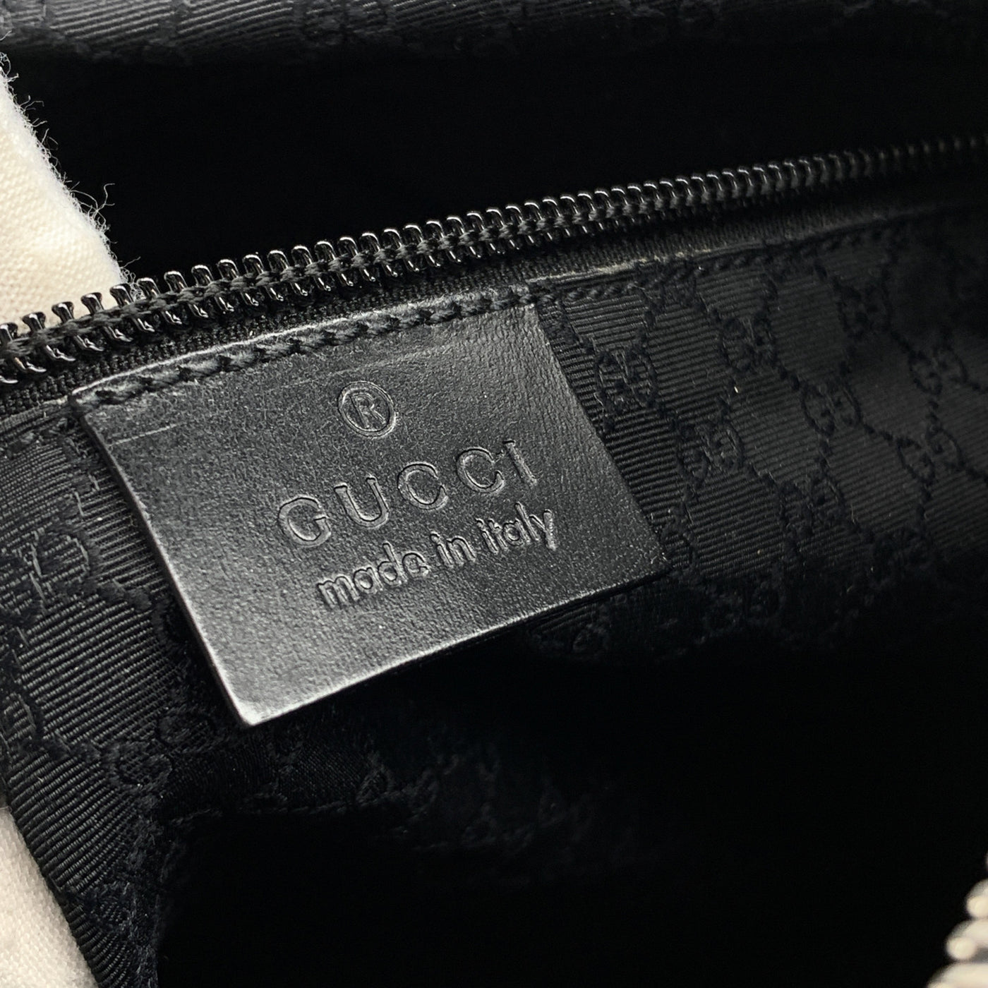 Gucci Black Nylon Canvas Double Pockets Large Shoulder Bag