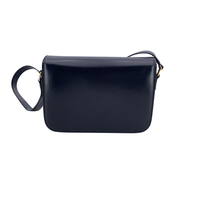 Celine Black Leather Triomphe Classique Medium Shoulder Bag