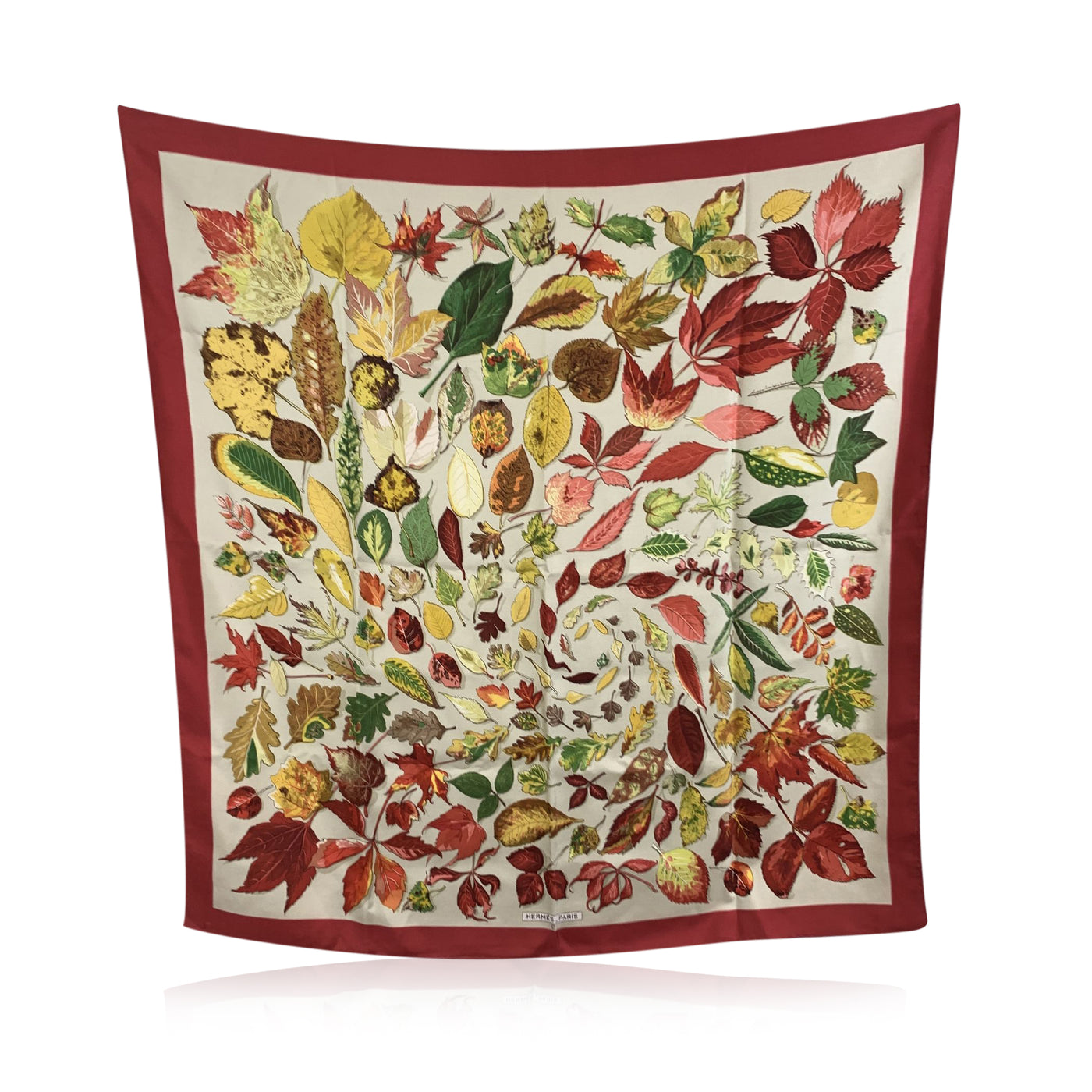 Hermes Silk Scarf Tourbillon 1968 Christiane Vauzelles Autumn Leaves