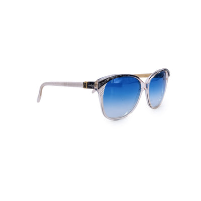 Yves Saint Laurent Vintage White Sunglasses with Blue Lens 58/14