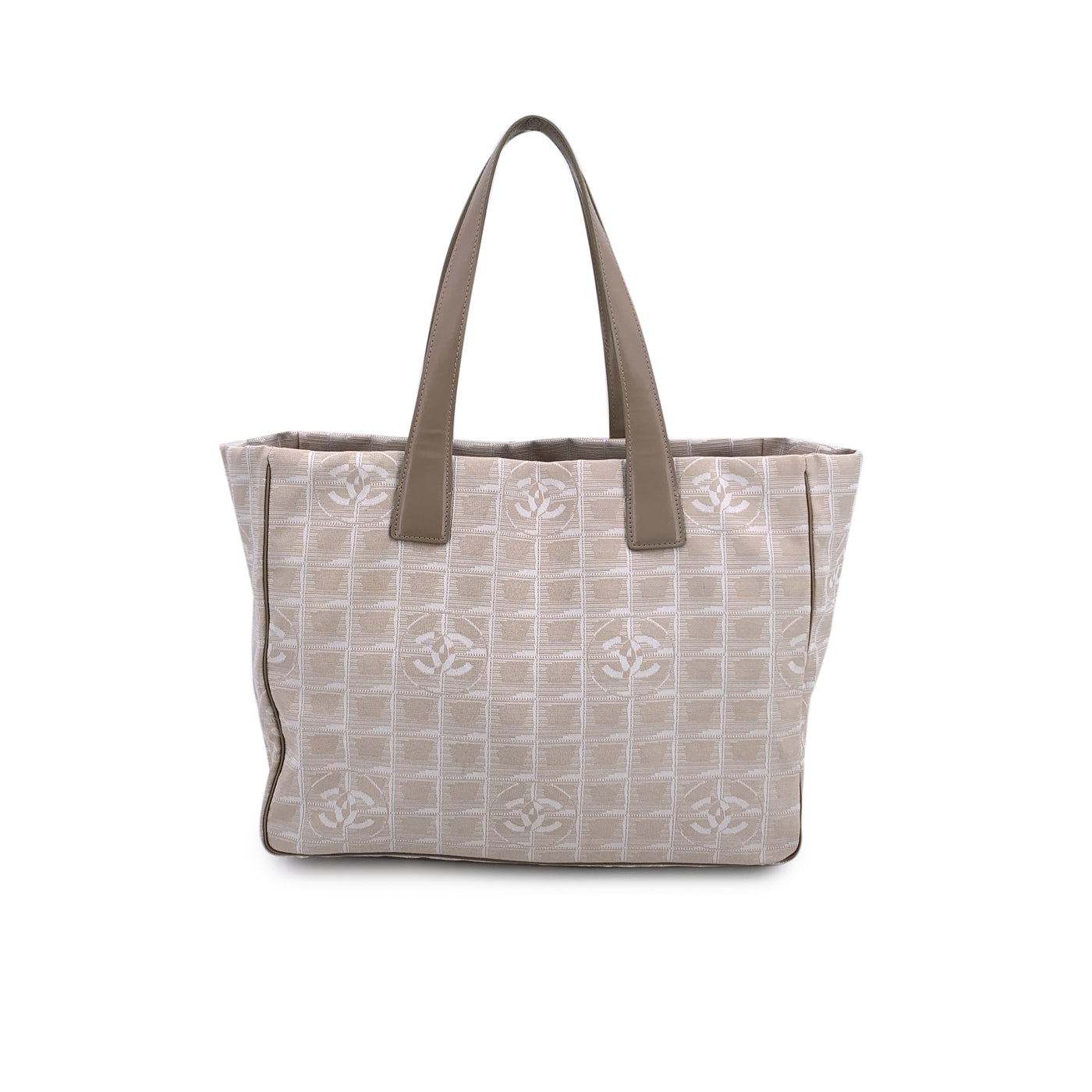 Chanel Vintage Beige Nylon New Travel Line Tote Shoulder Bag