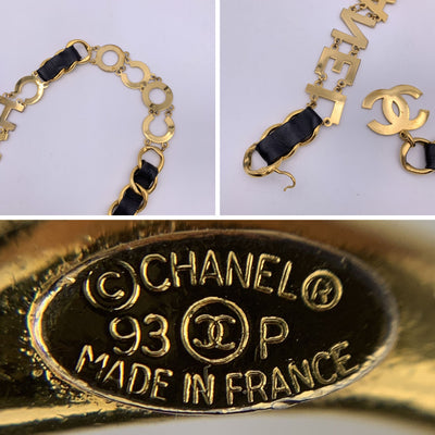 Chanel Rare Vintage Gold Metal Spell Out Coco Chanel Chain Belt