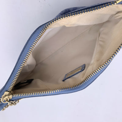 Fendi Light Blue Zucchino Monogram Canvas Pochette Charm Small Bag